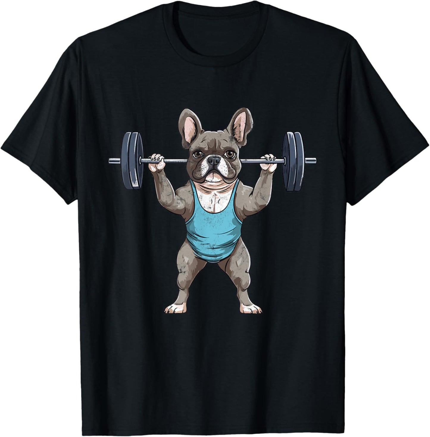 French Bulldog Weightlifting Frenchie Deadlift Fitness Gym Women Kids T-Shirt - T-Shirt | Black