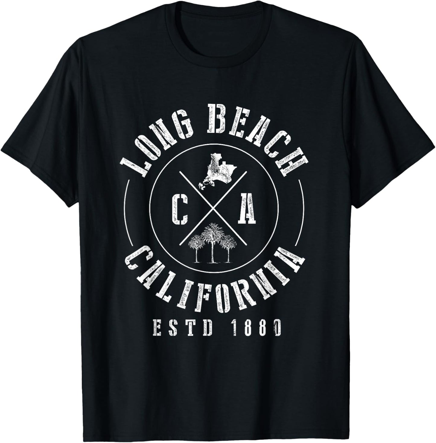 Long Beach California CA Surf Shirt Gift T-Shirt - T-Shirt | Black