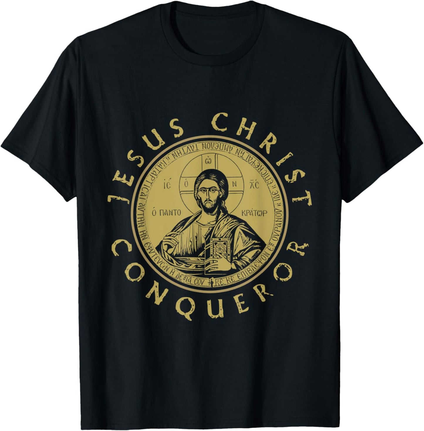 Jesus Christ Conqueror Orthodox Christianity T-Shirt - T-Shirt | Black