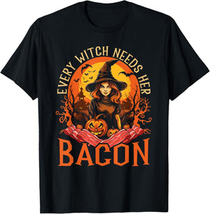 Bacon Halloween Scary Trick Or Treat Spooky Breakfast T-Shirt - T-Shirt | Black