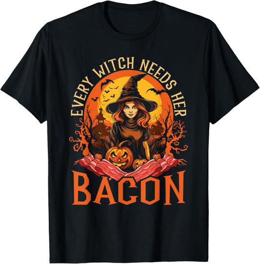 Bacon Halloween Scary Trick Or Treat Spooky Breakfast T-Shirt - T-Shirt | Black