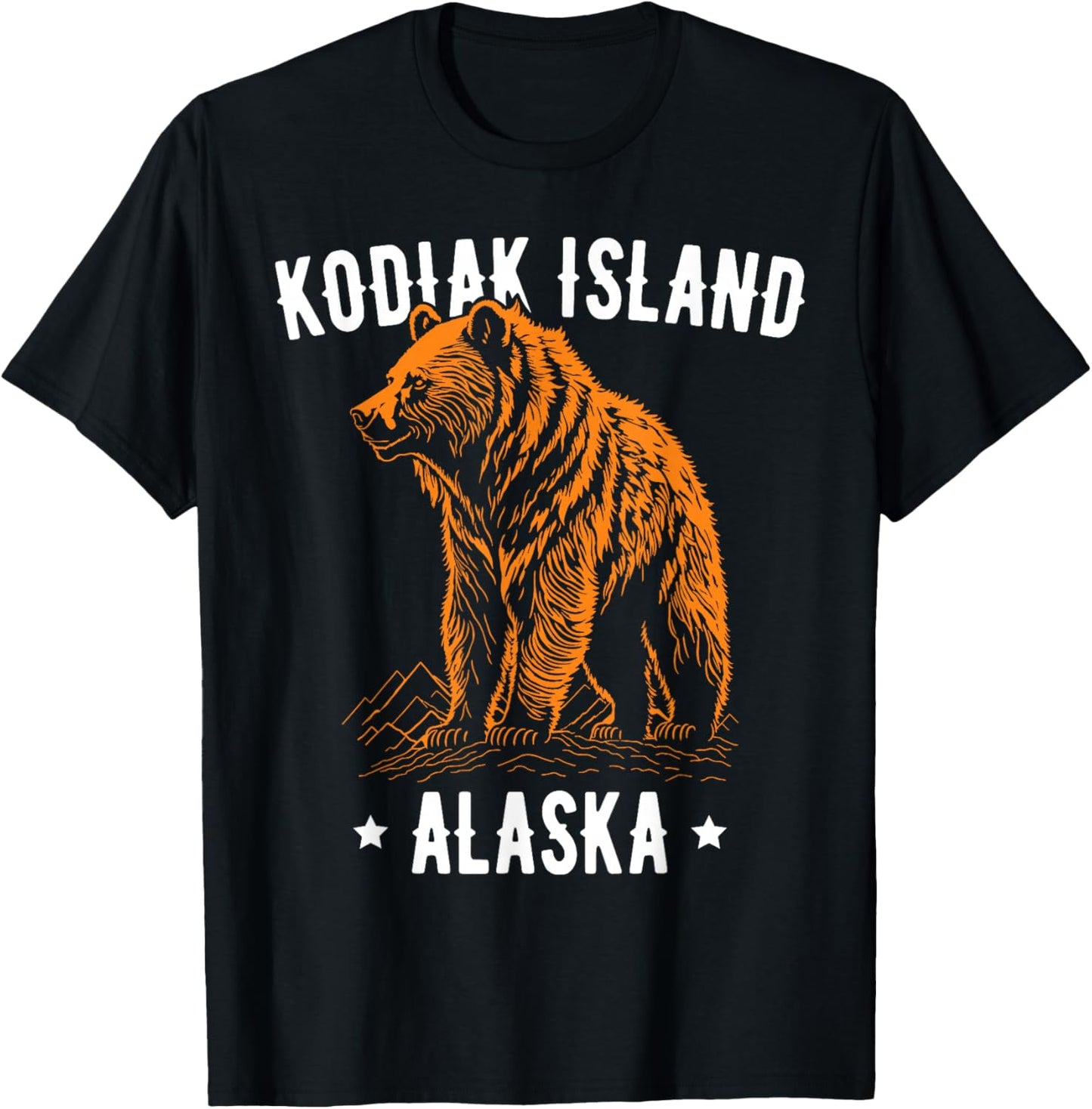 Kodiak Island Alaska USA Grizzly Bear Design T-Shirt - T-Shirt | Black