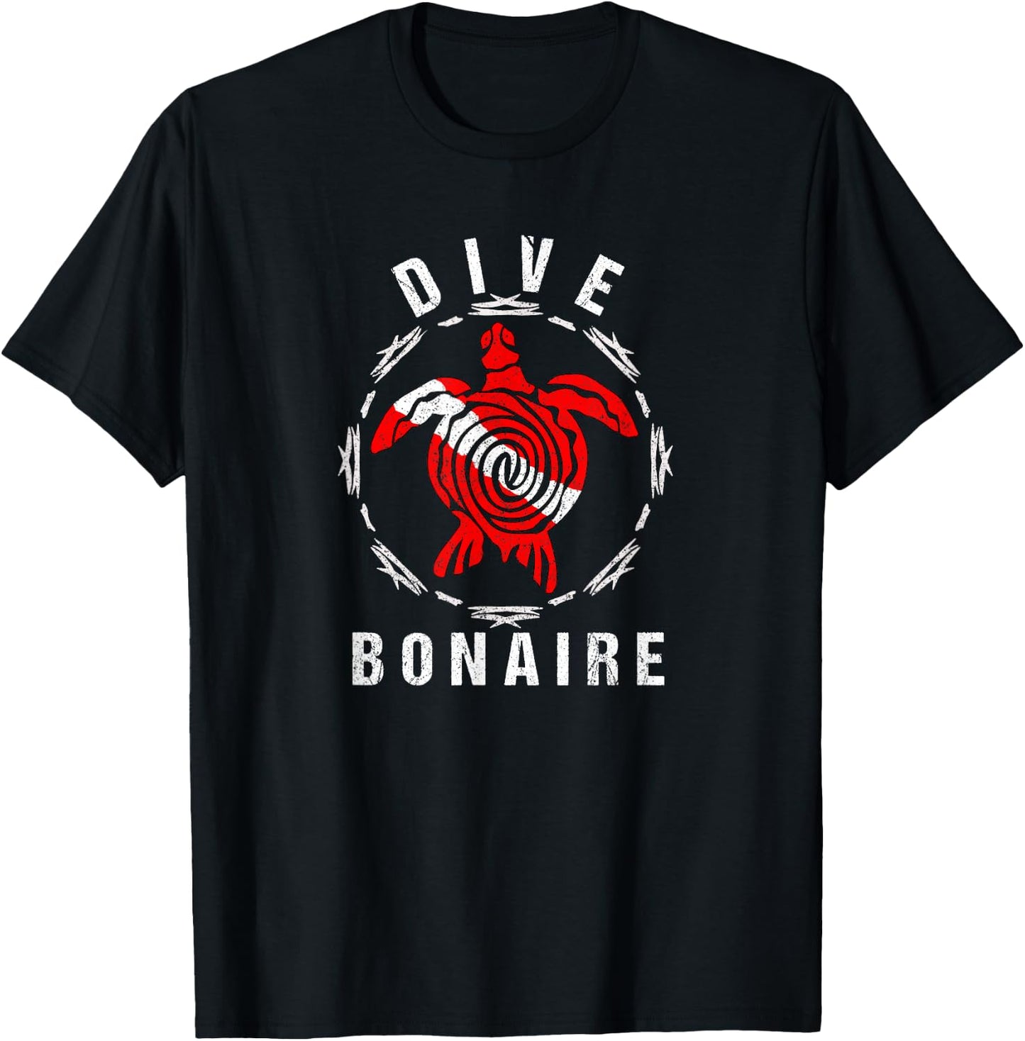 Dive Bonaire Vintage Tribal Turtle Gift T-Shirt - T-Shirt | Black