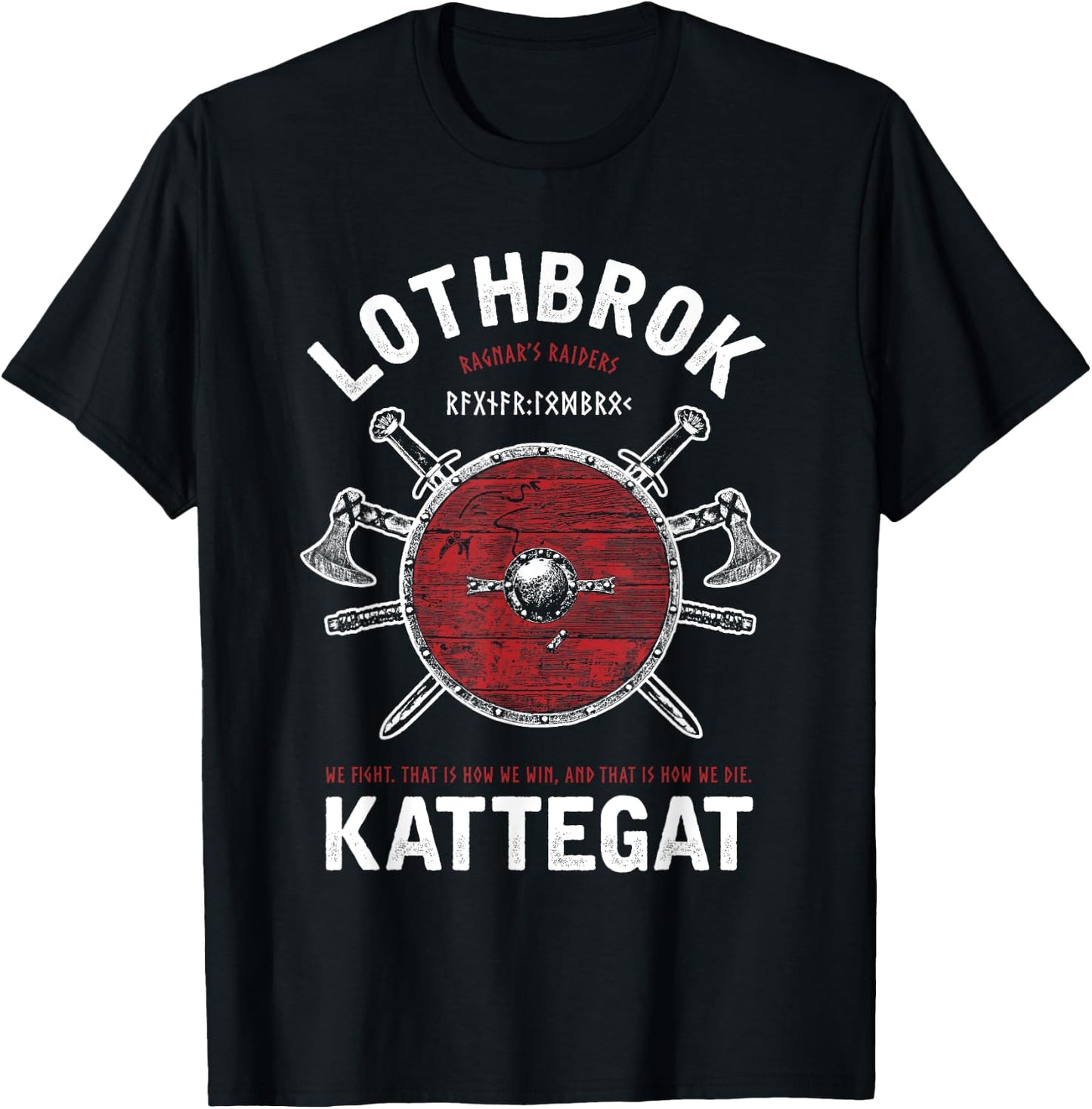 Lagertha's Viking Gifts Ragnar Lothbrok of Kattegat - Men's Black Viking-themed - Small - Short Sleeve - - Classic Fit - Cotton 60%, Polyester 40% T-Shirt - T-Shirt | Black