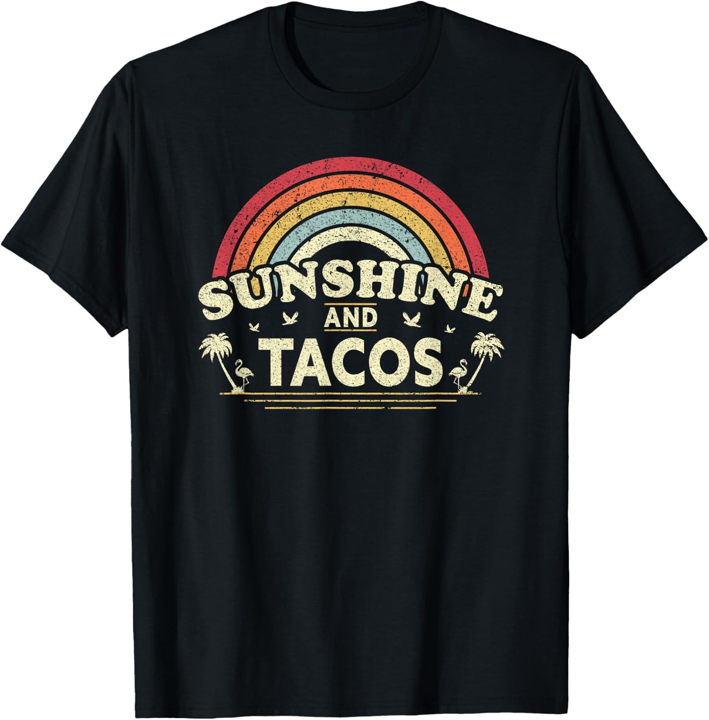 Taco, Sunshine and Tacos Vintage Shirt Women Girls Kids T-Shirt - T-Shirt | Black