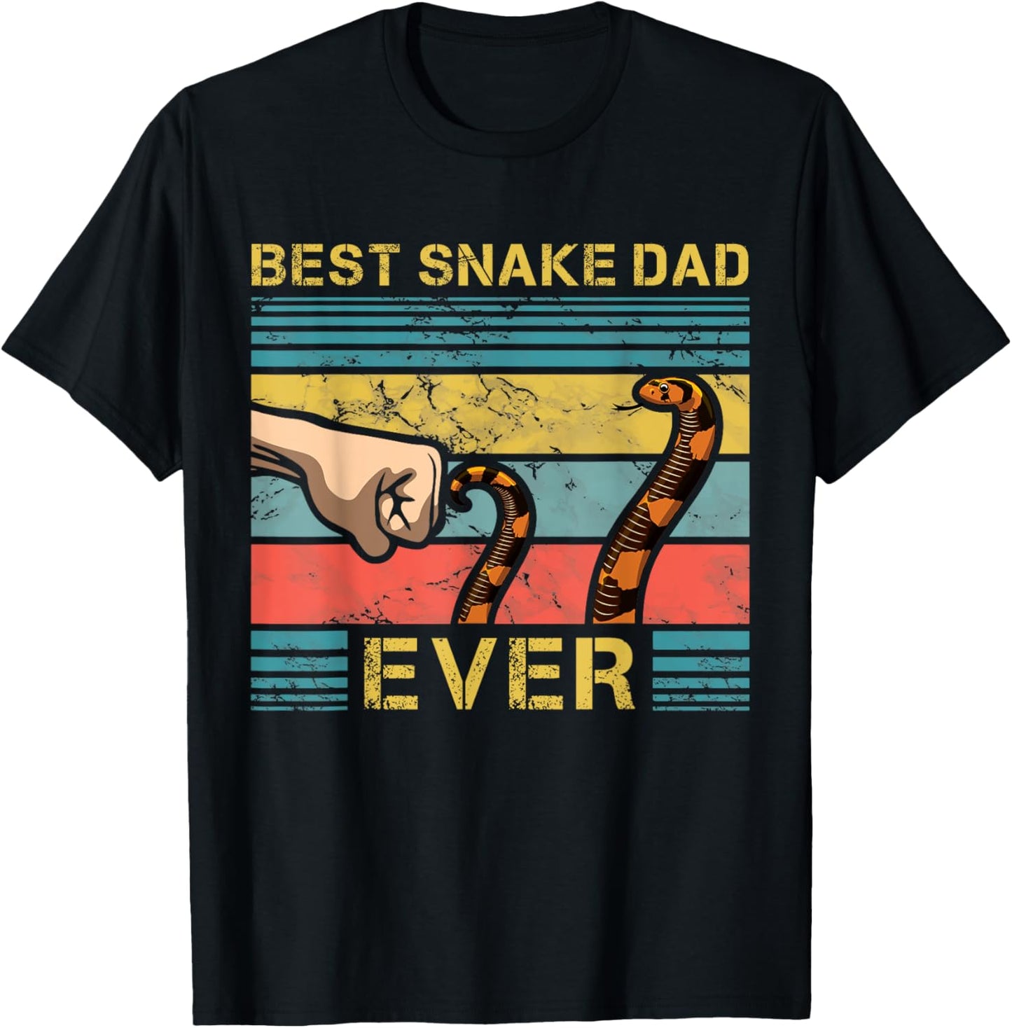World's Best Snake Dad Funny Snake Enthusiast Father T-Shirt - T-Shirt | Black