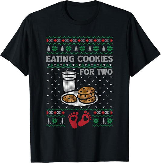 Pregnancy New Mom Baby Pregnant Christmas Matching Couples T-Shirt - T-Shirt | Black