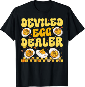 Deviled Egg Dealer Thanksgiving Funny Men Women T-Shirt - T-Shirt | Black