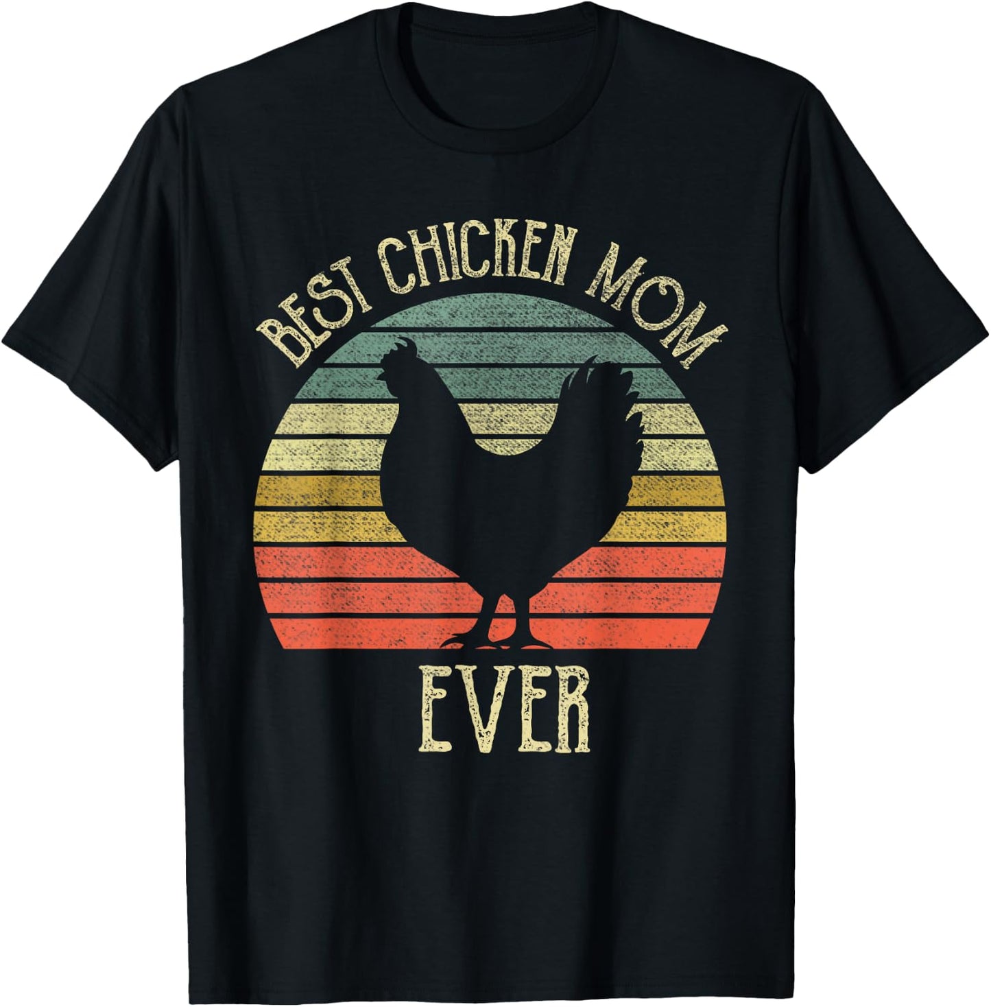 Vintage Best Chicken Mom ever chicken lovers mother's day T-Shirt - T-Shirt | Black