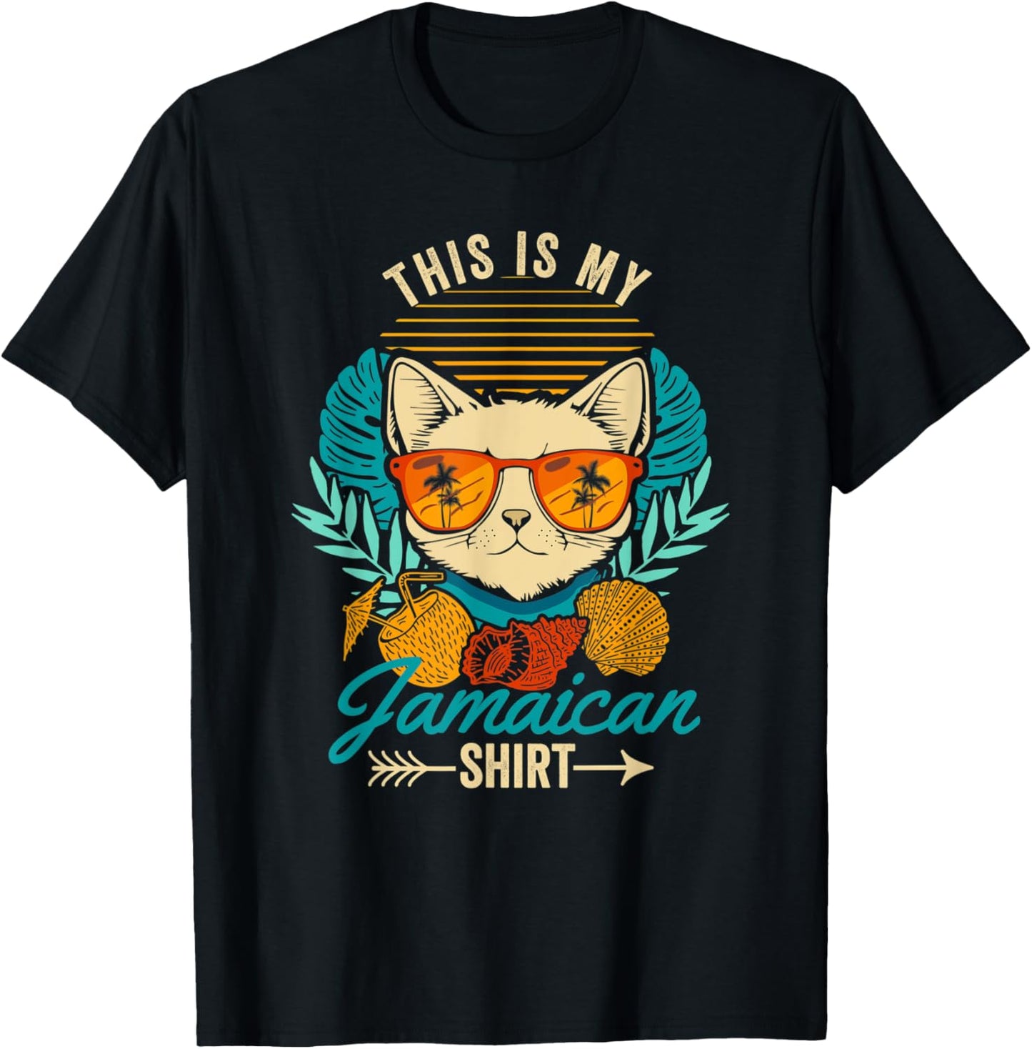 This is my Jamaican Shirt Retro Cat Jamaica Summer Vacation Women T-Shirt - T-Shirt | Black
