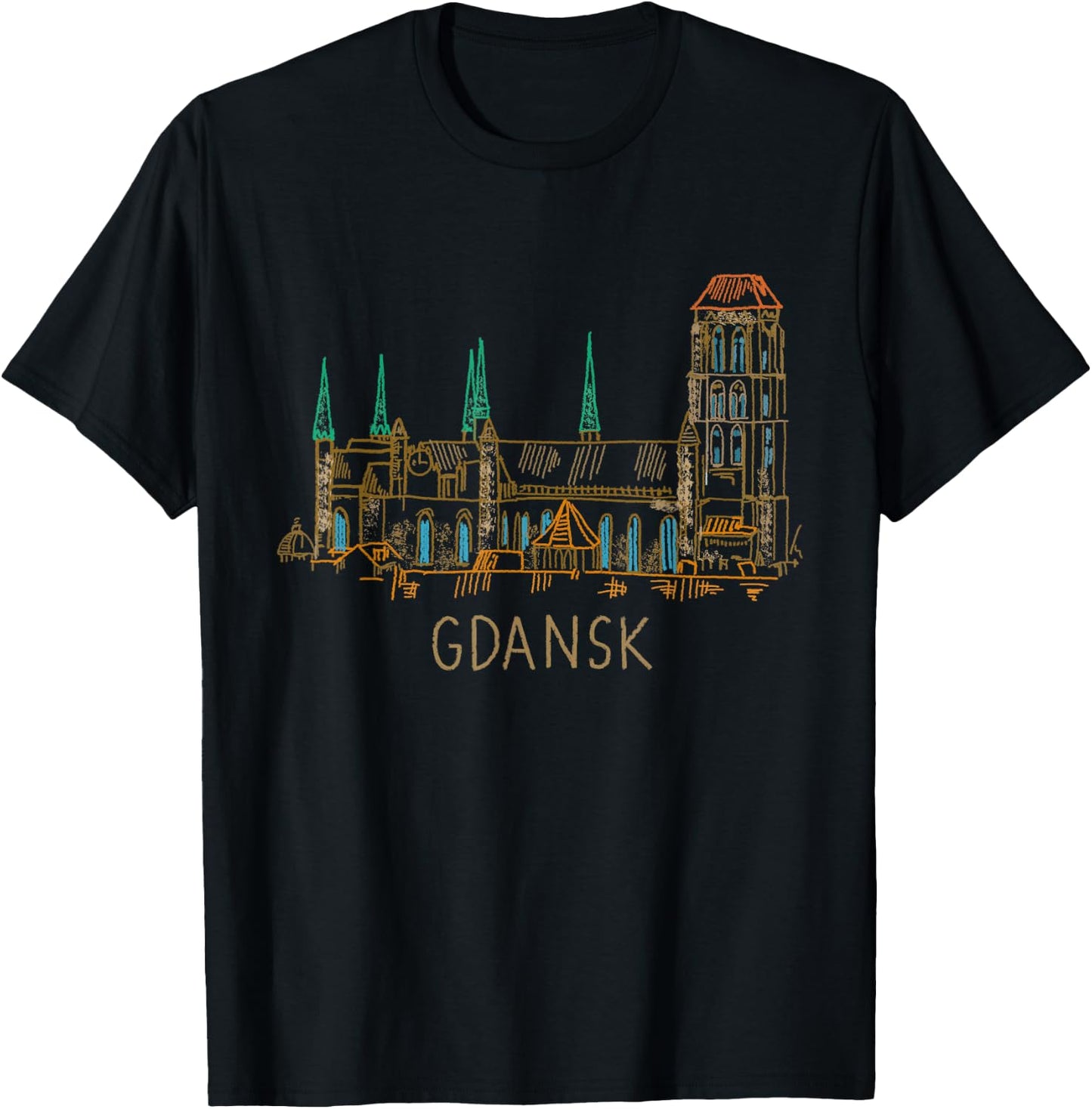 Gdansk City Poland souvenir gift women T-Shirt - T-Shirt | Black