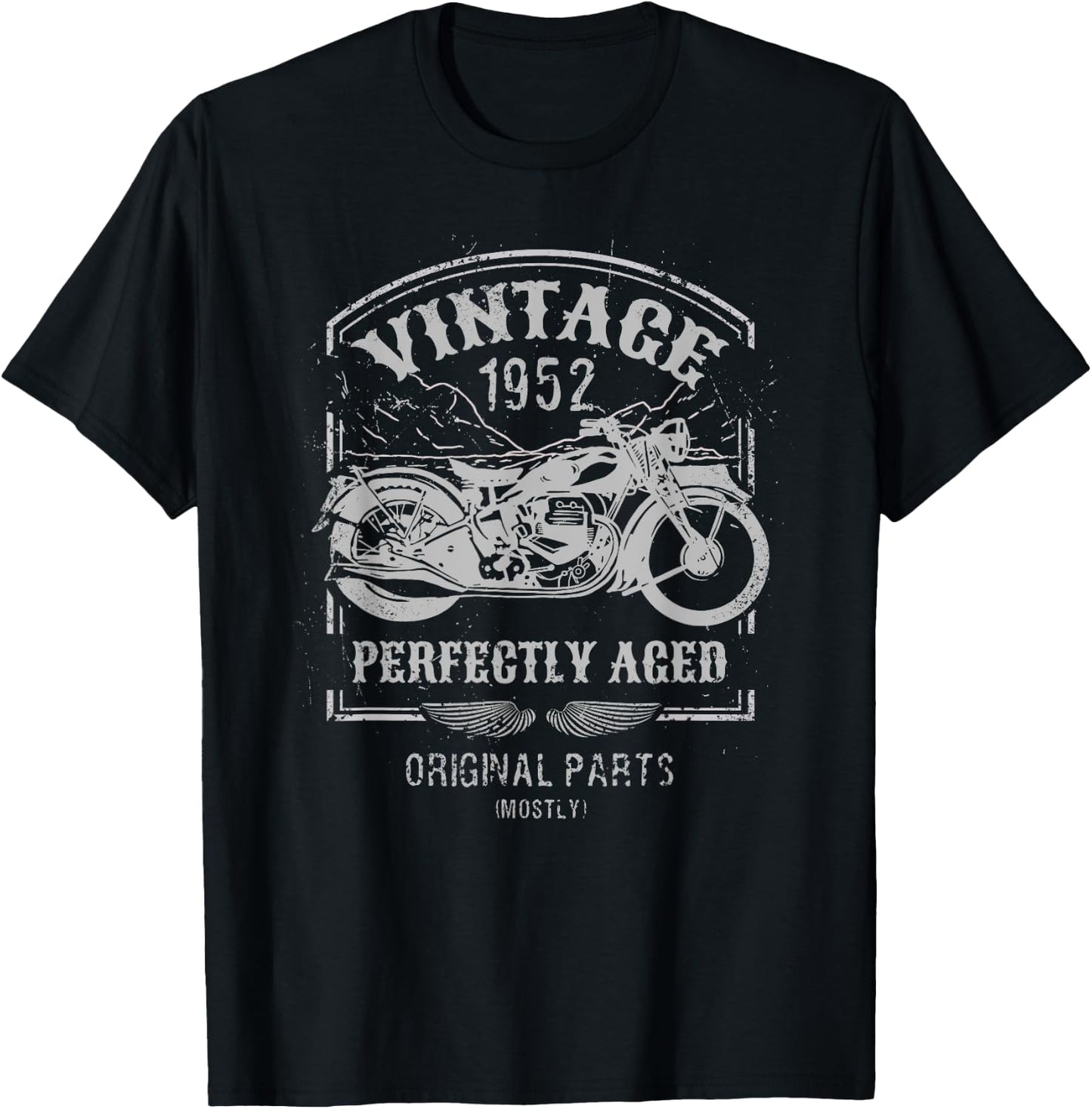 Vintage born in 1952 Motorcycle, bikers riders Classic T-Shirt - T-Shirt | Black