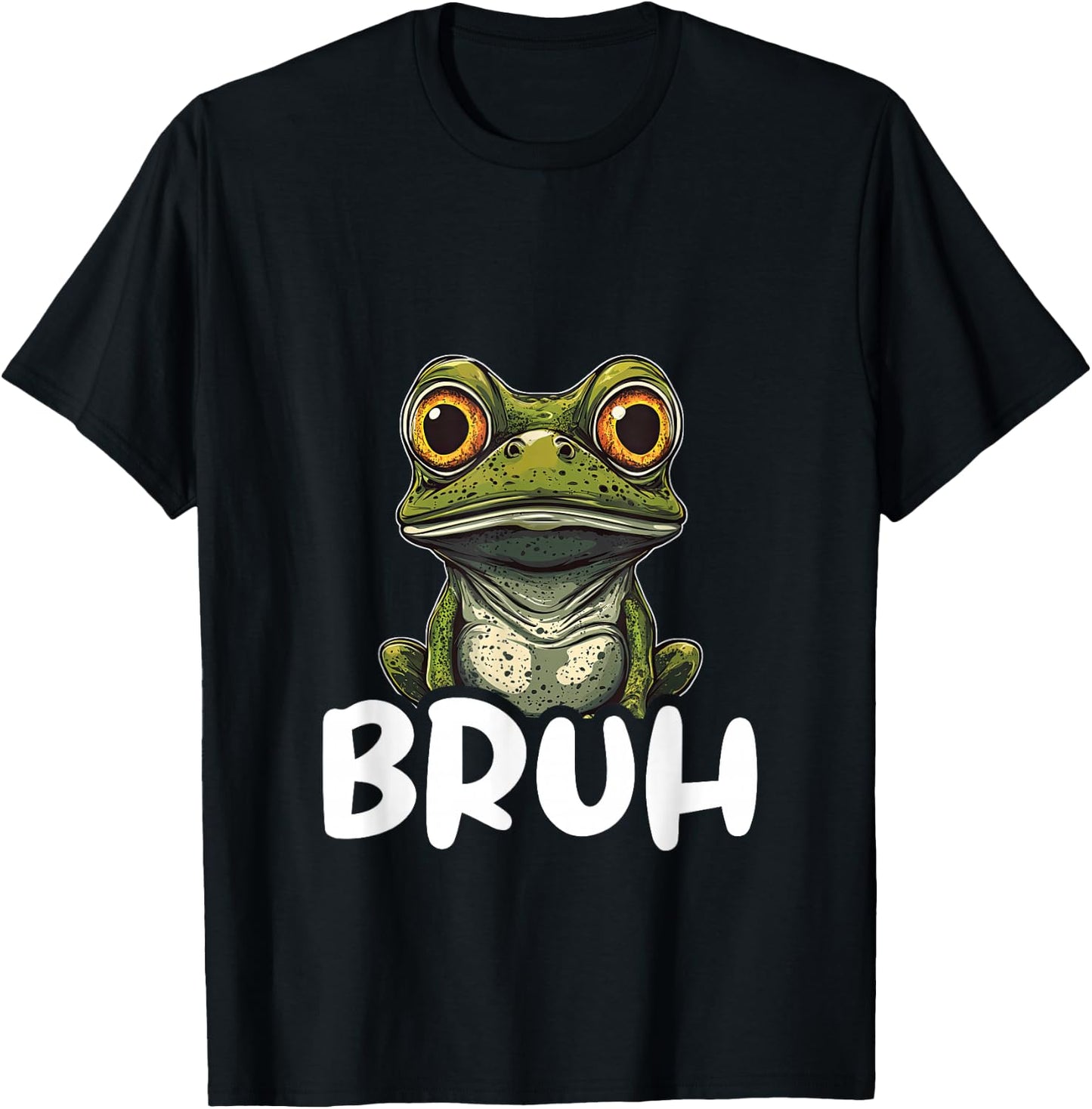 Frog Lover Bruh Funny Frog T-Shirt - T-Shirt | Black