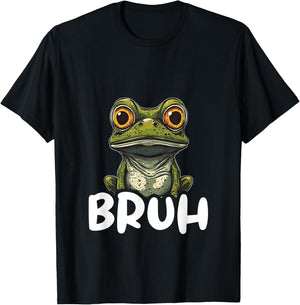 Frog Lover Bruh Funny Frog T-Shirt - T-Shirt | Black