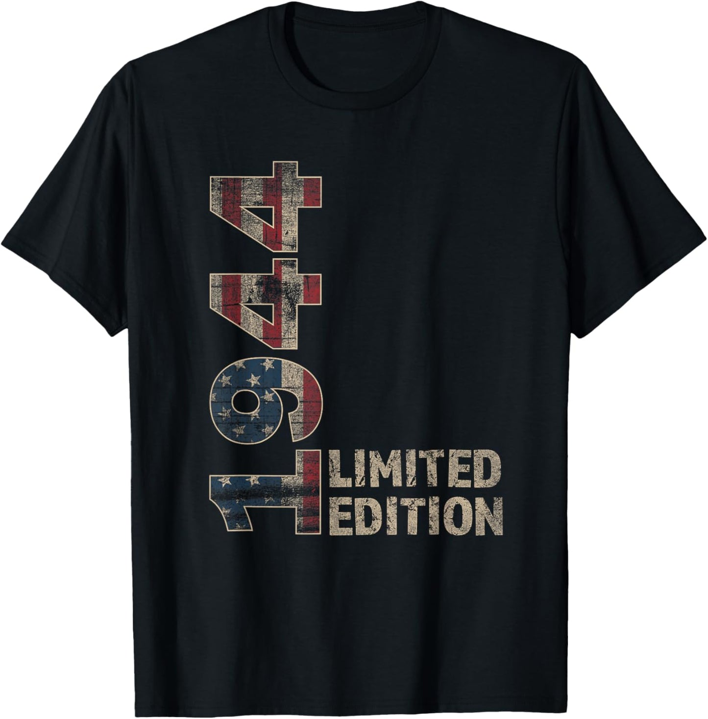 81th Birthday Gift men Vintage born 1944 turning 81 Year T-Shirt - T-Shirt | Black