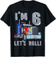 I'm 6 yrs old Let's Roll Kids Big Rig Truck 6th Birthday Boy T-Shirt - T-Shirt | Black