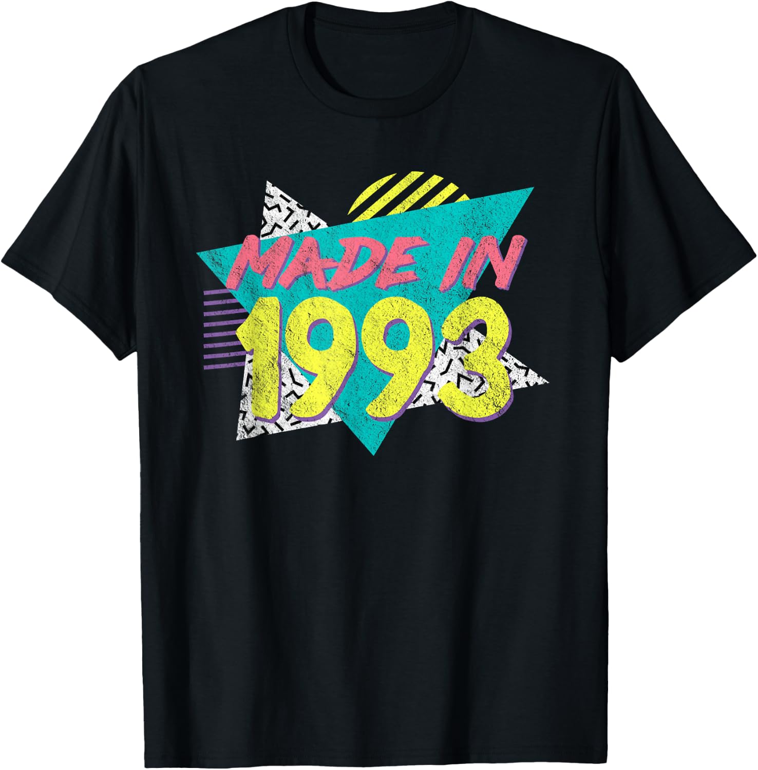 Made in 1993 Retro Vintage 32nd Birthday T-Shirt - T-Shirt | Black