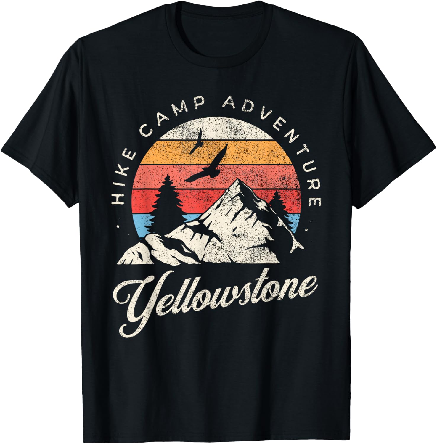 Yellowstone National Park Nature Mountains Hiking Outdoors T-Shirt - T-Shirt | Black