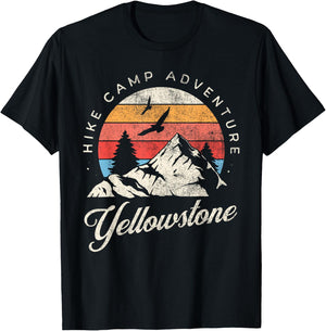 Yellowstone National Park Nature Mountains Hiking Outdoors T-Shirt - T-Shirt | Black