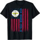 USS Essex CVS-9 American Flag Aircraft Carrier Veteran Papa T-Shirt - T-Shirt | Black