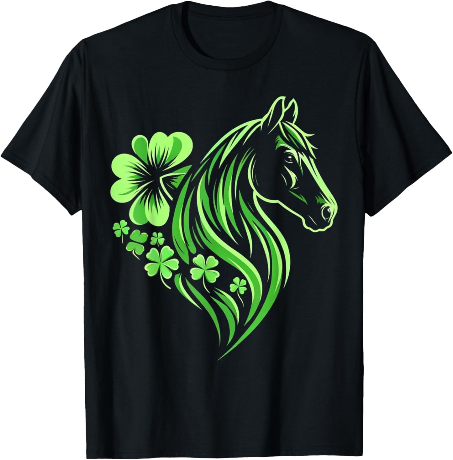 Horse Lover St Patrick's Day T-Shirt - T-Shirt | Black