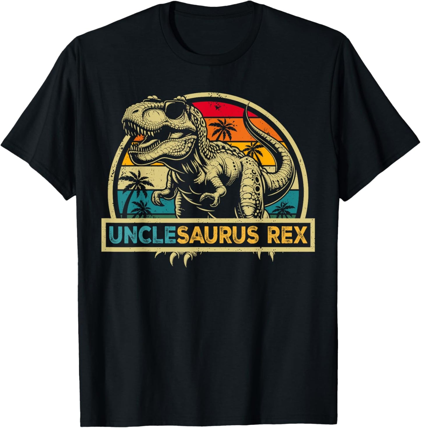 Unclesaurus Rex Dinosaur Uncle Saurus Rex Family Matching T-Shirt - T-Shirt | Black