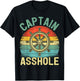 Vintage Captain Asshole Sailing Boating Boat Pontoon Captain T-Shirt - T-Shirt | Black
