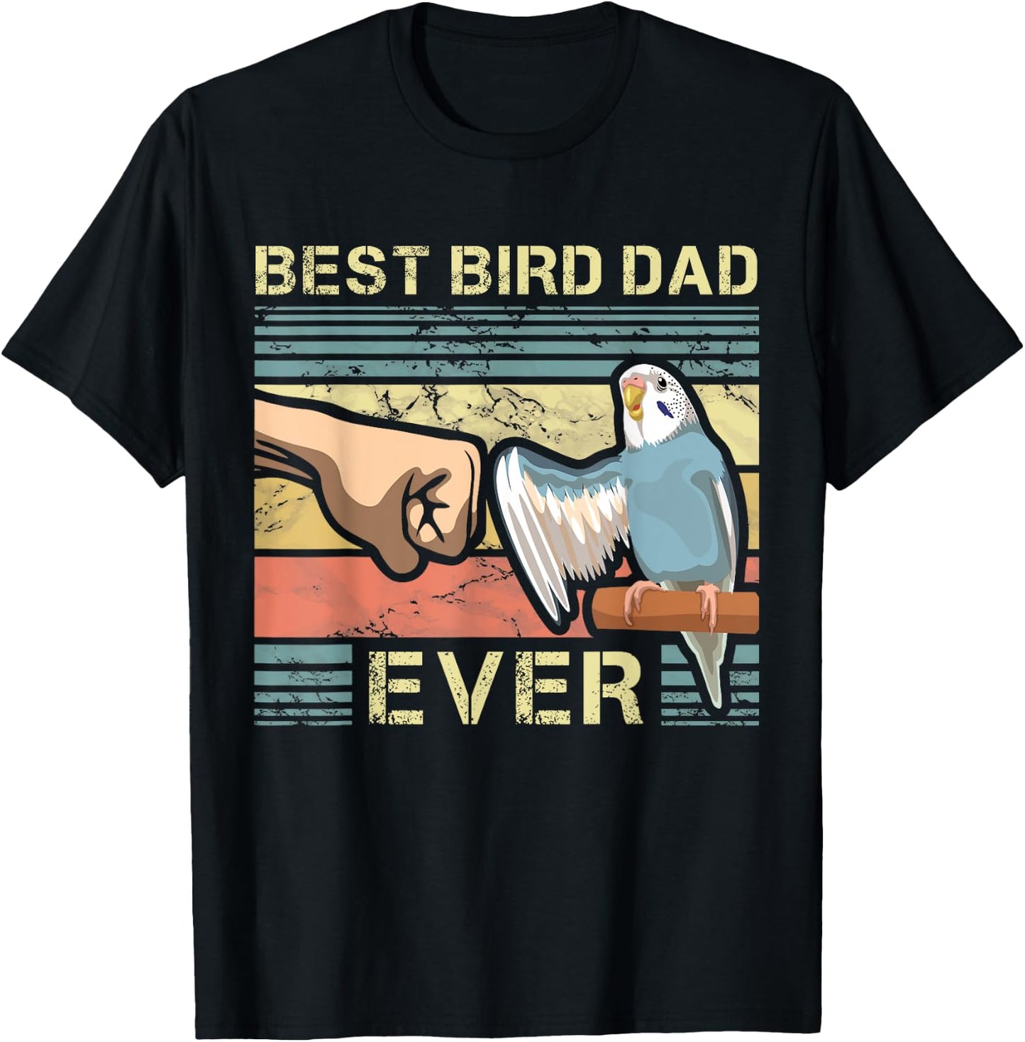 Budgie Dad Bird Lover Father Animal Enthusiast Bird Guy T-Shirt - T-Shirt | Black
