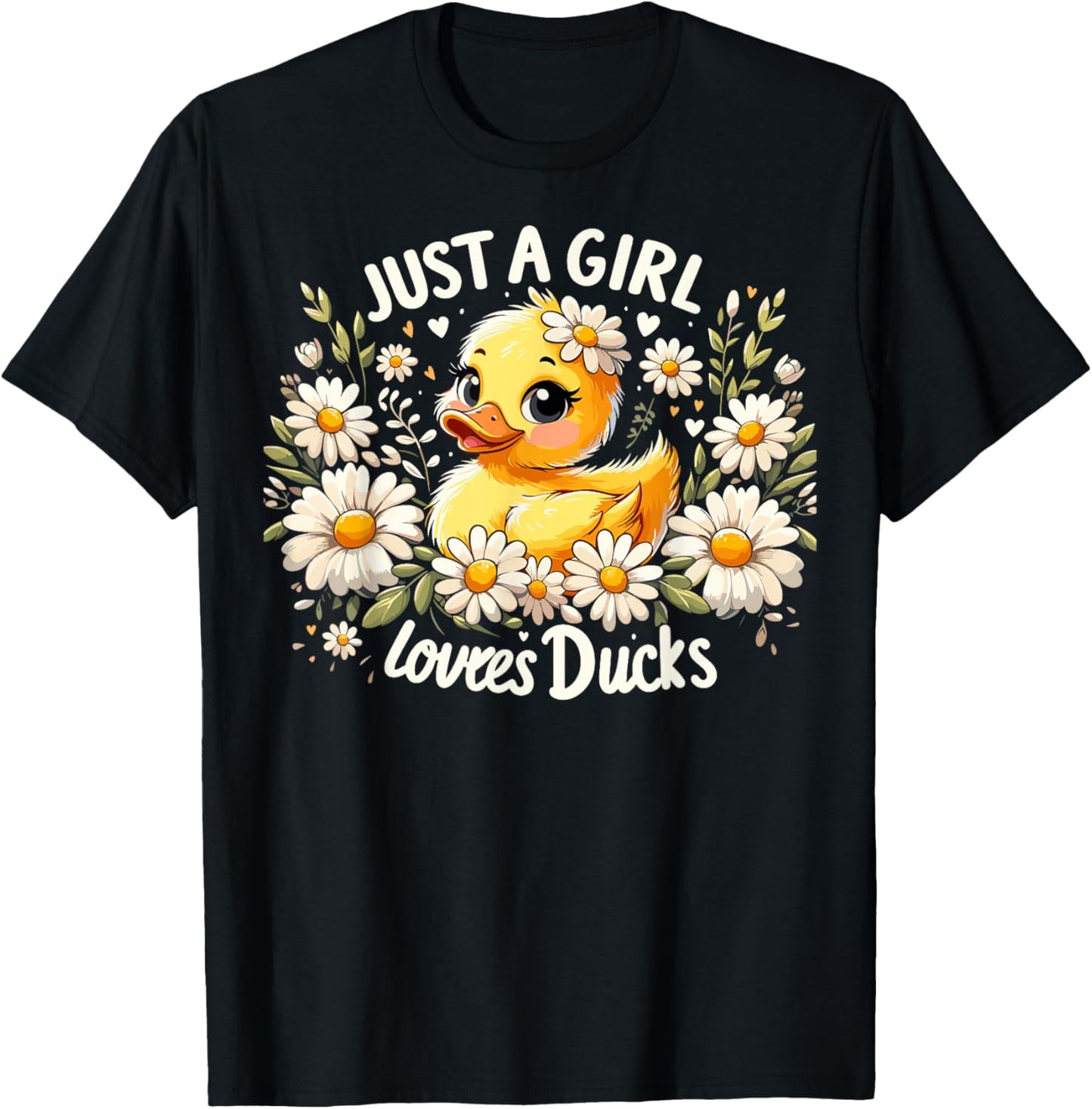 Just A Girl Who Loves Ducks Cute Duck T-Shirt - T-Shirt | Black