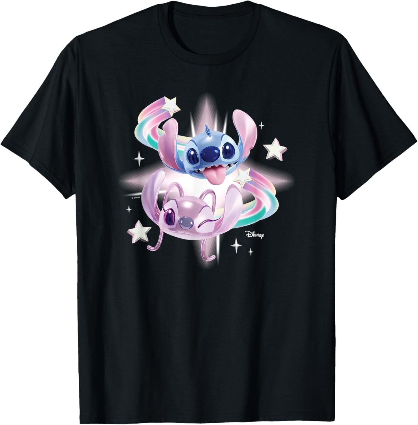 Lilo & Stitch - Stitch & Angel T-Shirt - T-Shirt | Black