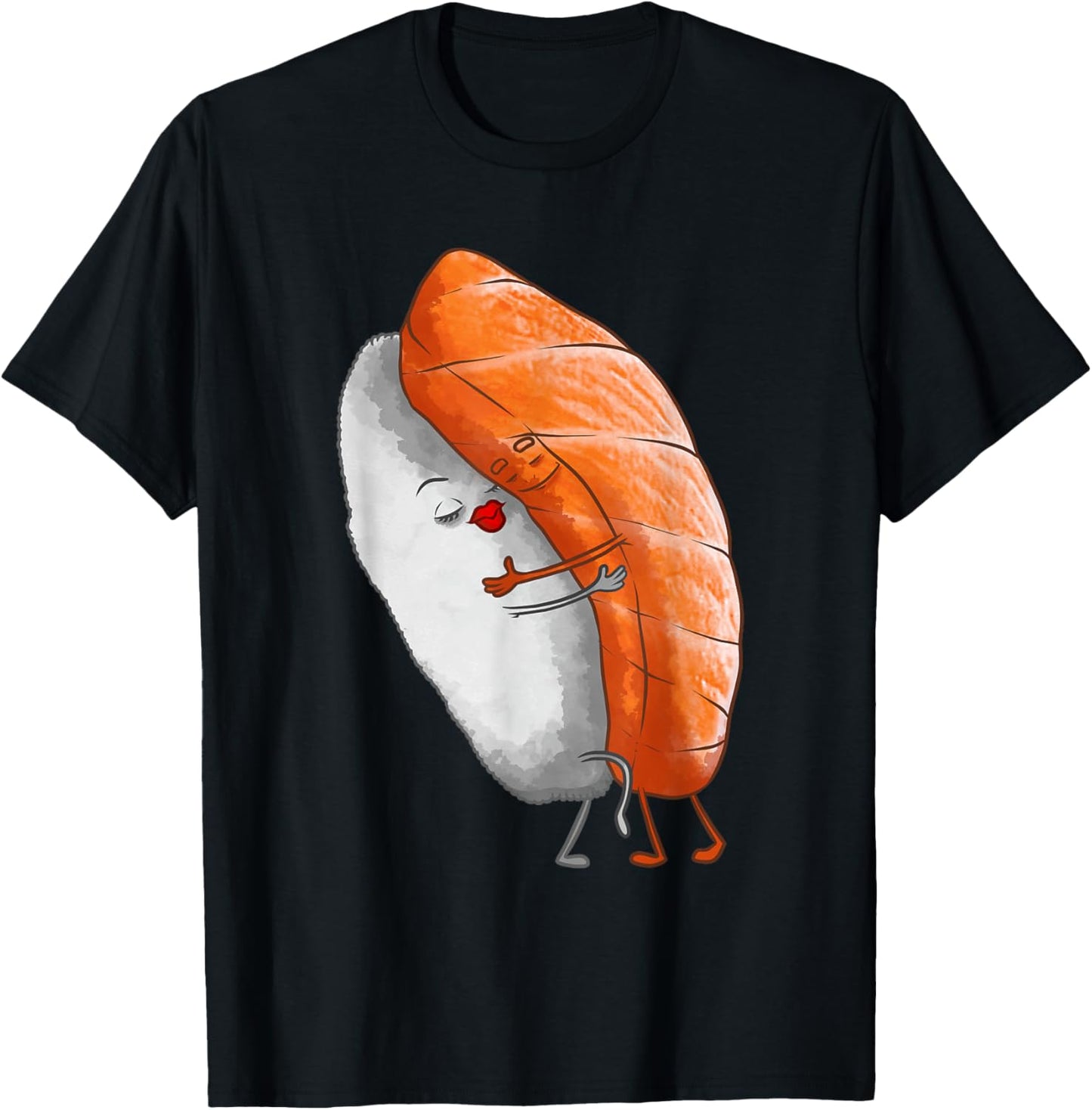 Funny Sushi Design For Kids Men Women Foodie Hug Sushi Lover T-Shirt - T-Shirt | Black