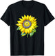 Sunflower, Yellow Cute Sunflowers Graphic and Men T-Shirt - T-Shirt | Black
