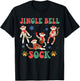 Jingle Bell Sock Funny Sock Monkey Christmas Monkey Lovers T-Shirt - T-Shirt | Black