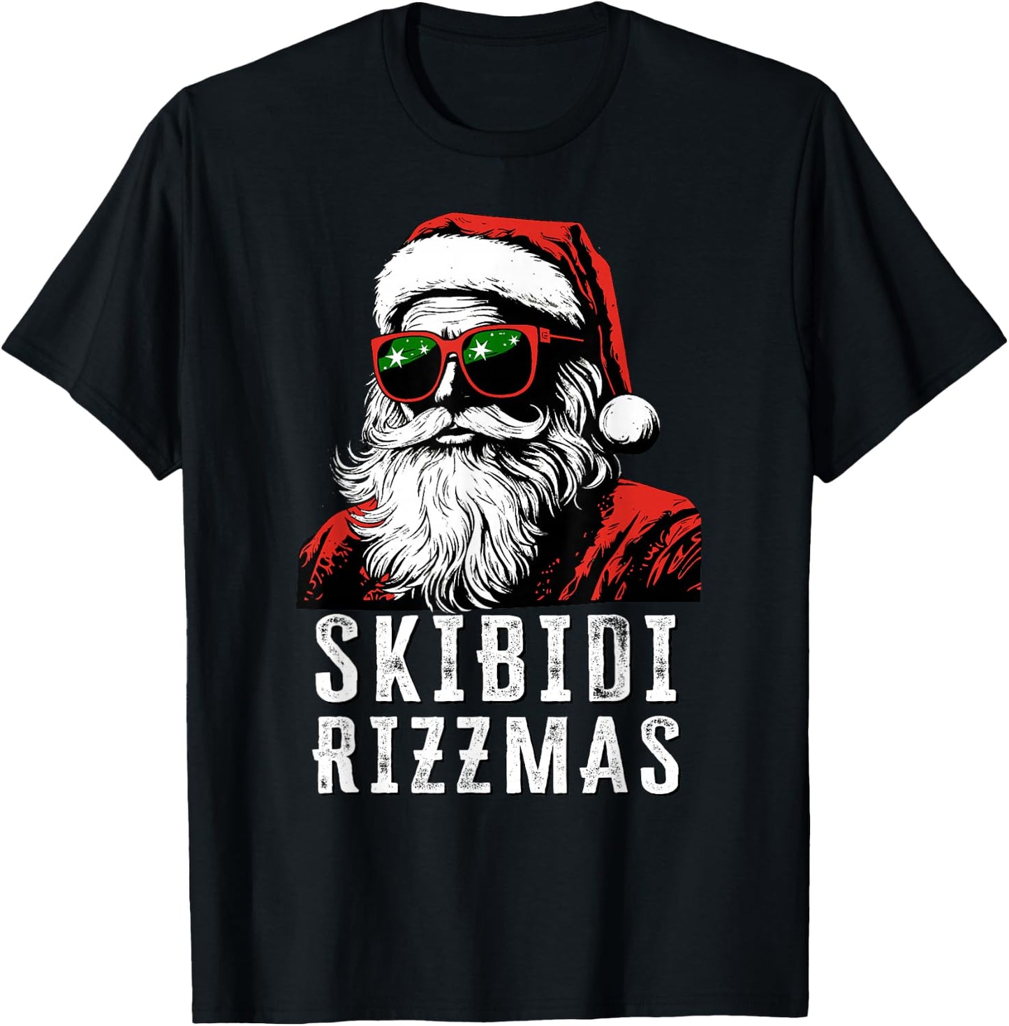 Skibidi Rizzmas Christmas Rizz Santa Claus Charisma Kid Cool T-Shirt - T-Shirt | Black