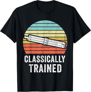 Classically Trained Slide Rule Mechanical Analog Calculator T-Shirt - T-Shirt | Black