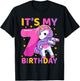 7 Years Old Unicorn Flossing 7th Birthday Party Girls Kids T-Shirt - T-Shirt | Black
