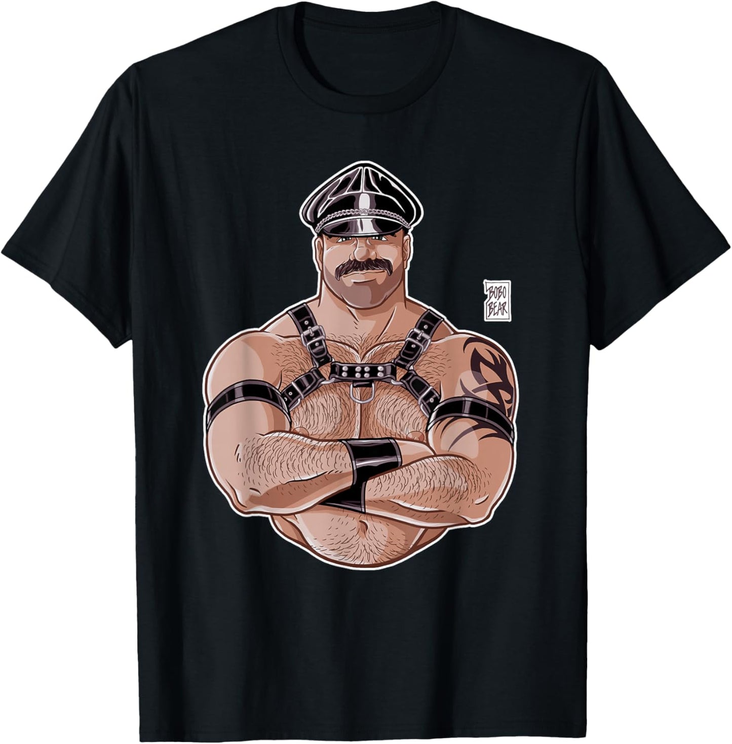 Bobo Bear - Leather Daddy - Full Colour Version T-Shirt - T-Shirt | Black
