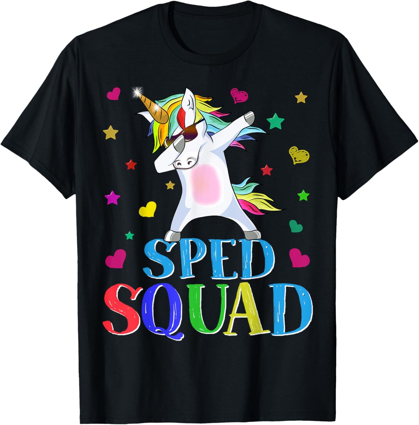 SPED Squad Special Education Unicorn Dab Teacher Gifts Women Girls Kids T-Shirt - T-Shirt | Black