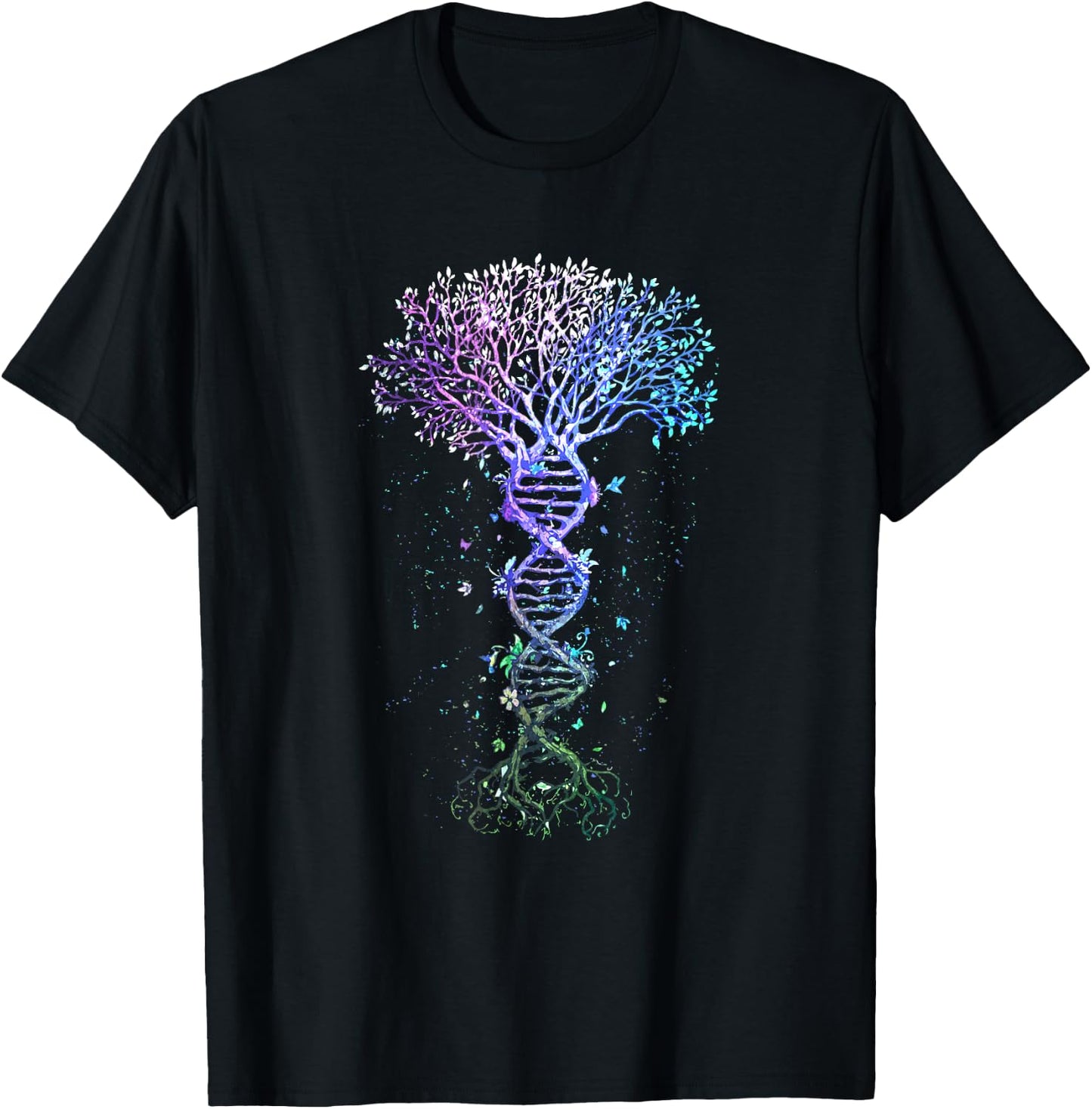 DNA Tree Life Earth Genetics Biologist Science Gift T-Shirt - T-Shirt | Black