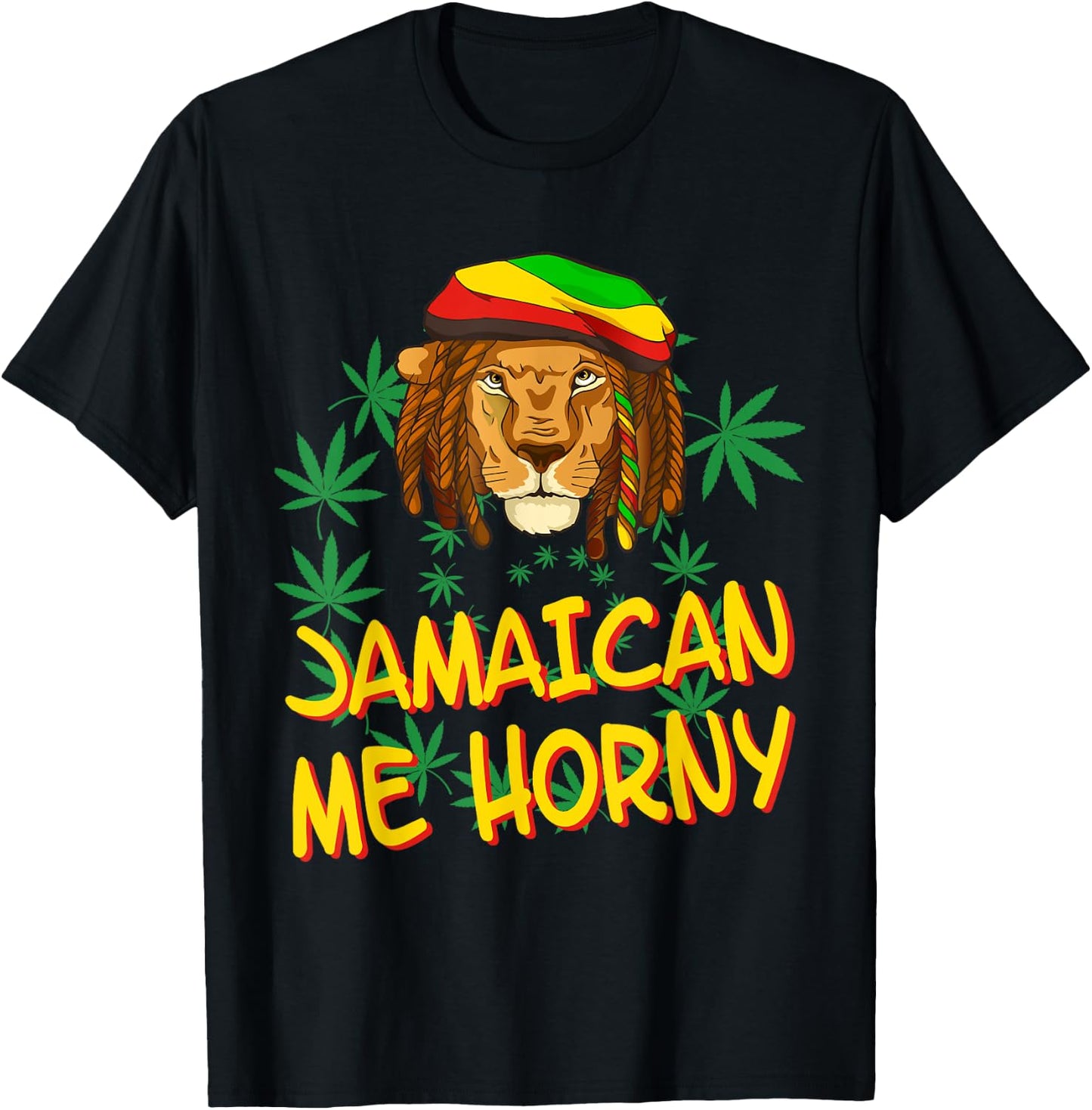 Jamaican me horny - Jamaica Flag Shirt T-Shirt - T-Shirt | Black