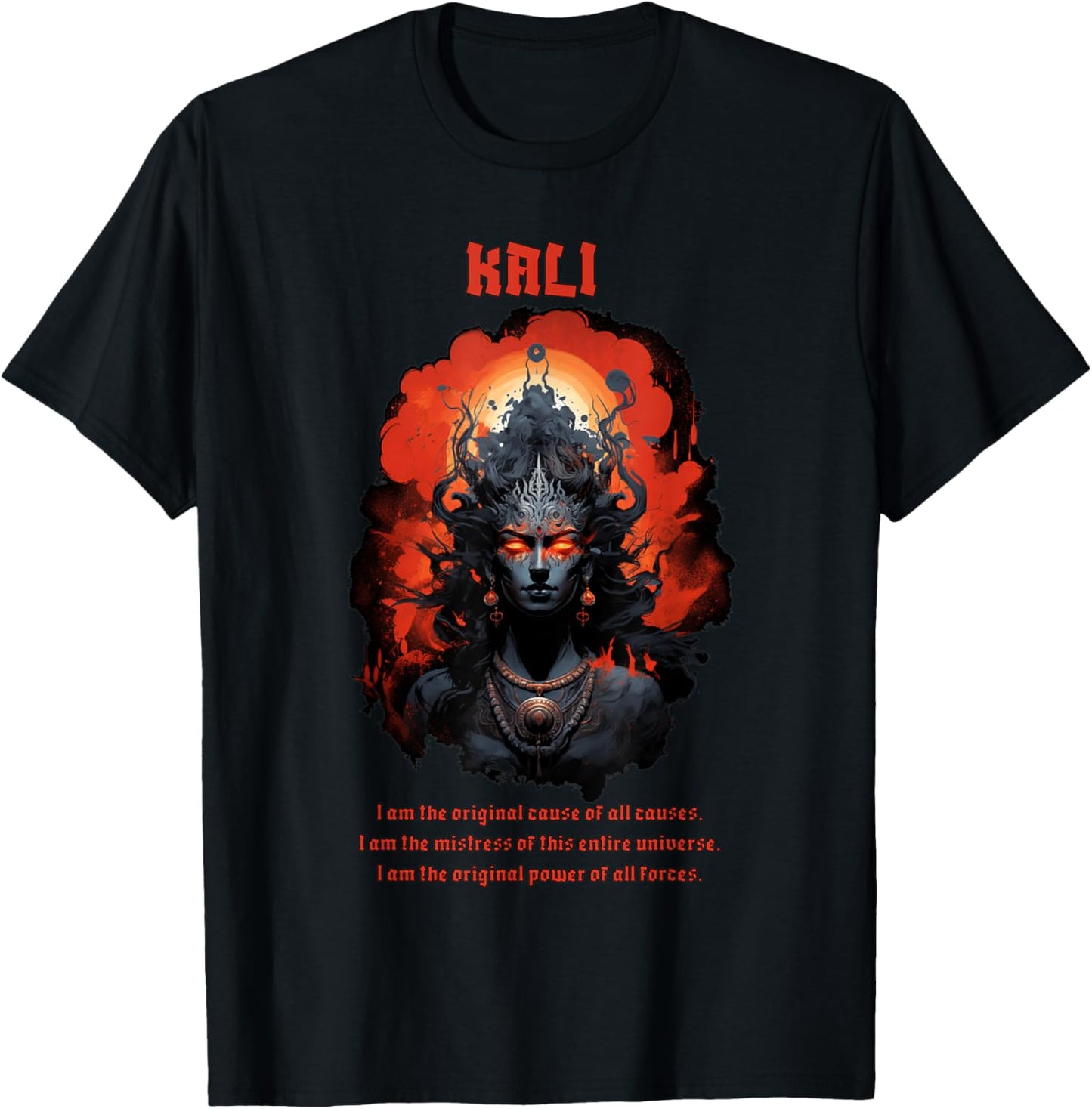 Kali Goddess of Death, Time and Doomsday Hindu God Occult T-Shirt - T-Shirt | Black