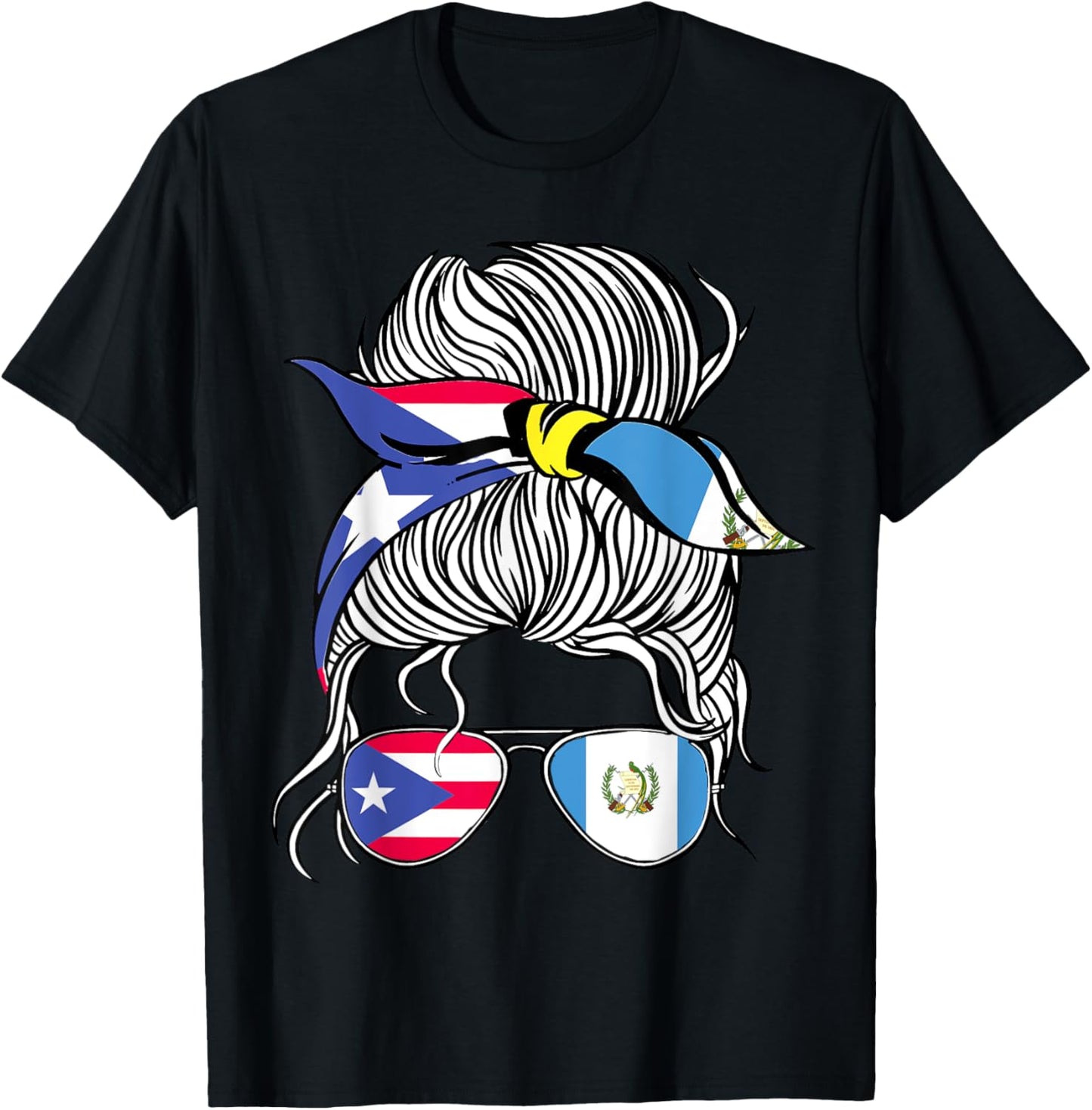 Puerto Rico Flag Guatemala Grown Women Girl Country T-Shirt - T-Shirt | Black