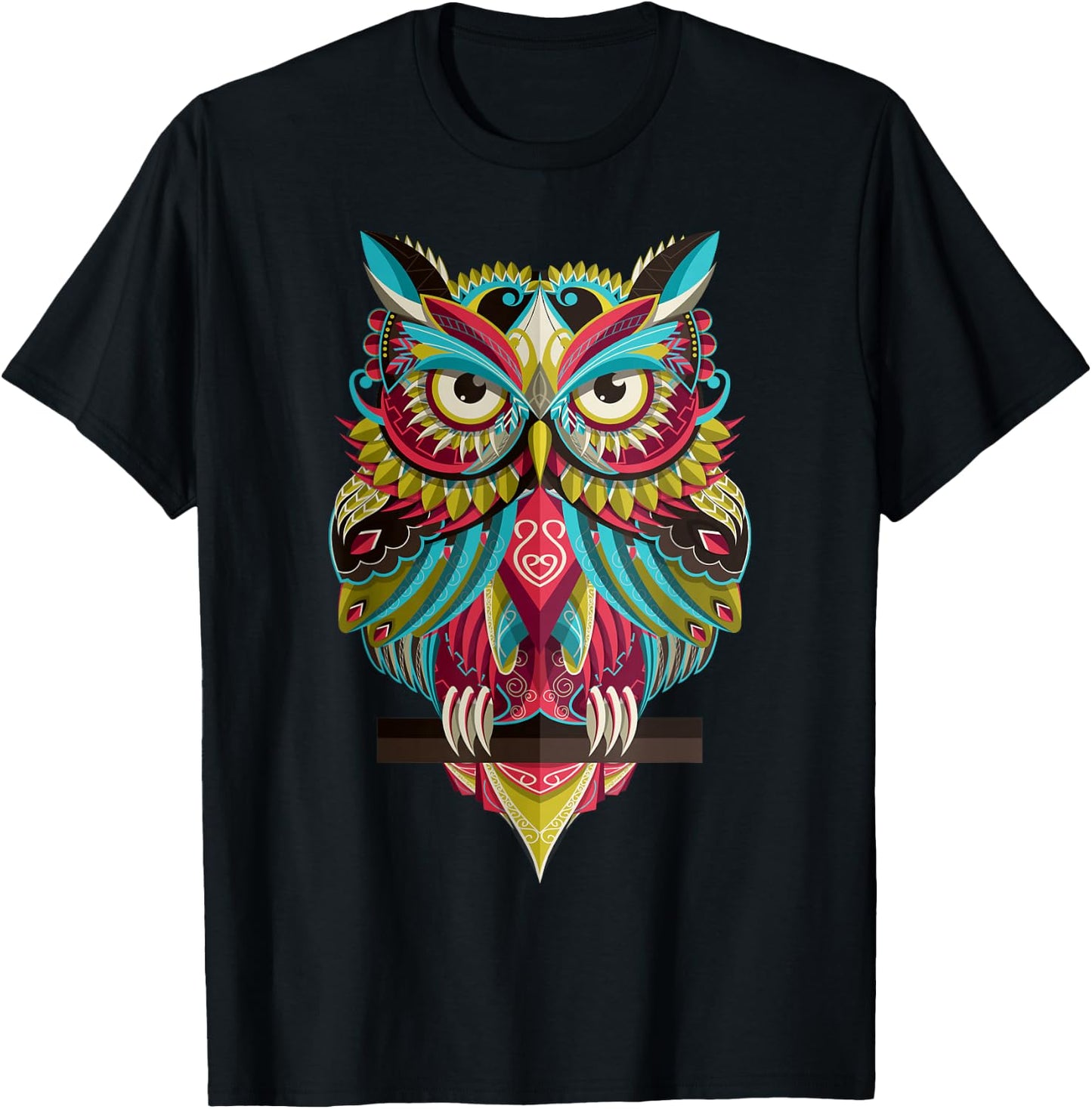 Cool Owl Graphic - Cute Graphic Design Illustration Owl Small T-Shirt - T-Shirt | Black