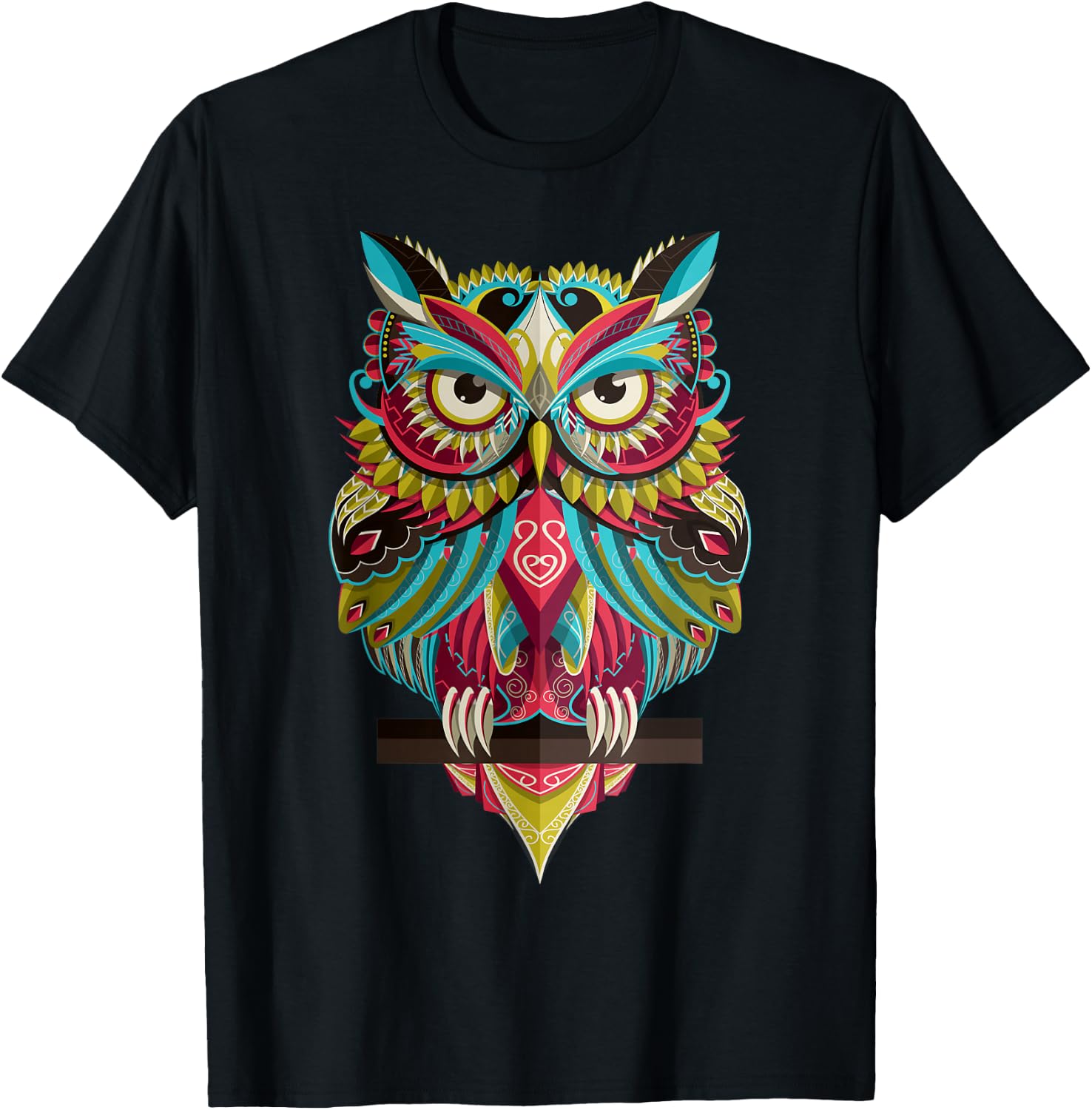 Cool Owl Graphic - Cute Graphic Design Illustration Owl Small T-Shirt - T-Shirt | Black