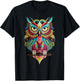 Cool Owl Graphic - Cute Graphic Design Illustration Owl Small T-Shirt - T-Shirt | Black