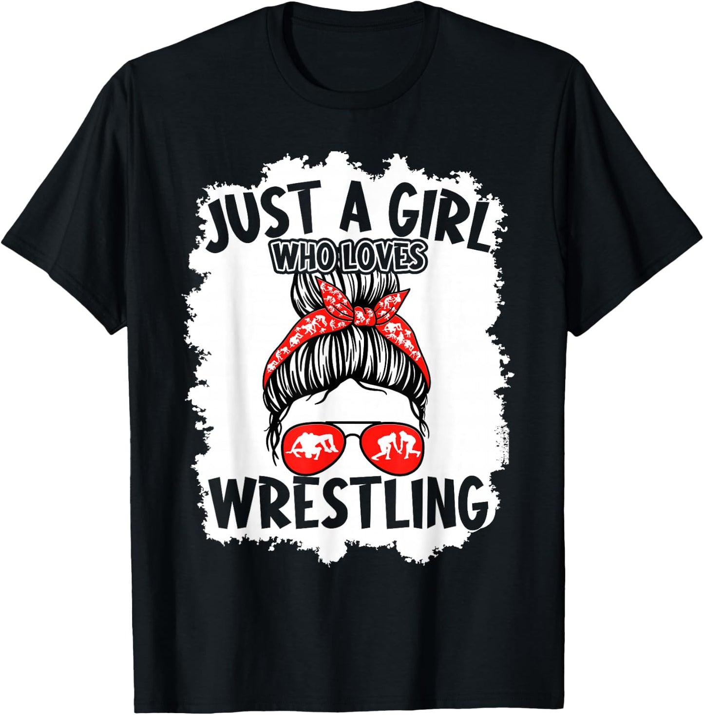 Just A Girl Who Loves Wrestling Wrestler Girls Kids T-Shirt - T-Shirt | Black