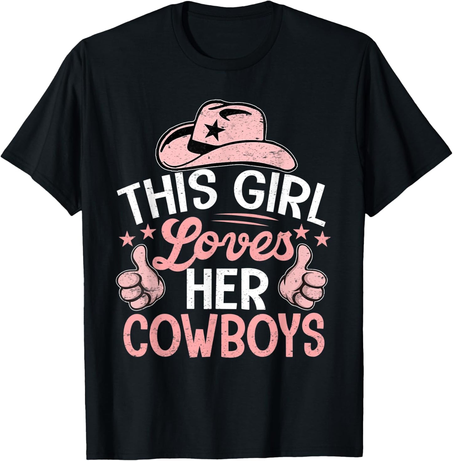 This Girl Loves Her Cowboys Cute Football Cowgirl T-Shirt - T-Shirt | Black
