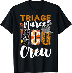 Triage Nurse Boo Crew Halloween Matching Nursing T-Shirt - T-Shirt | Black