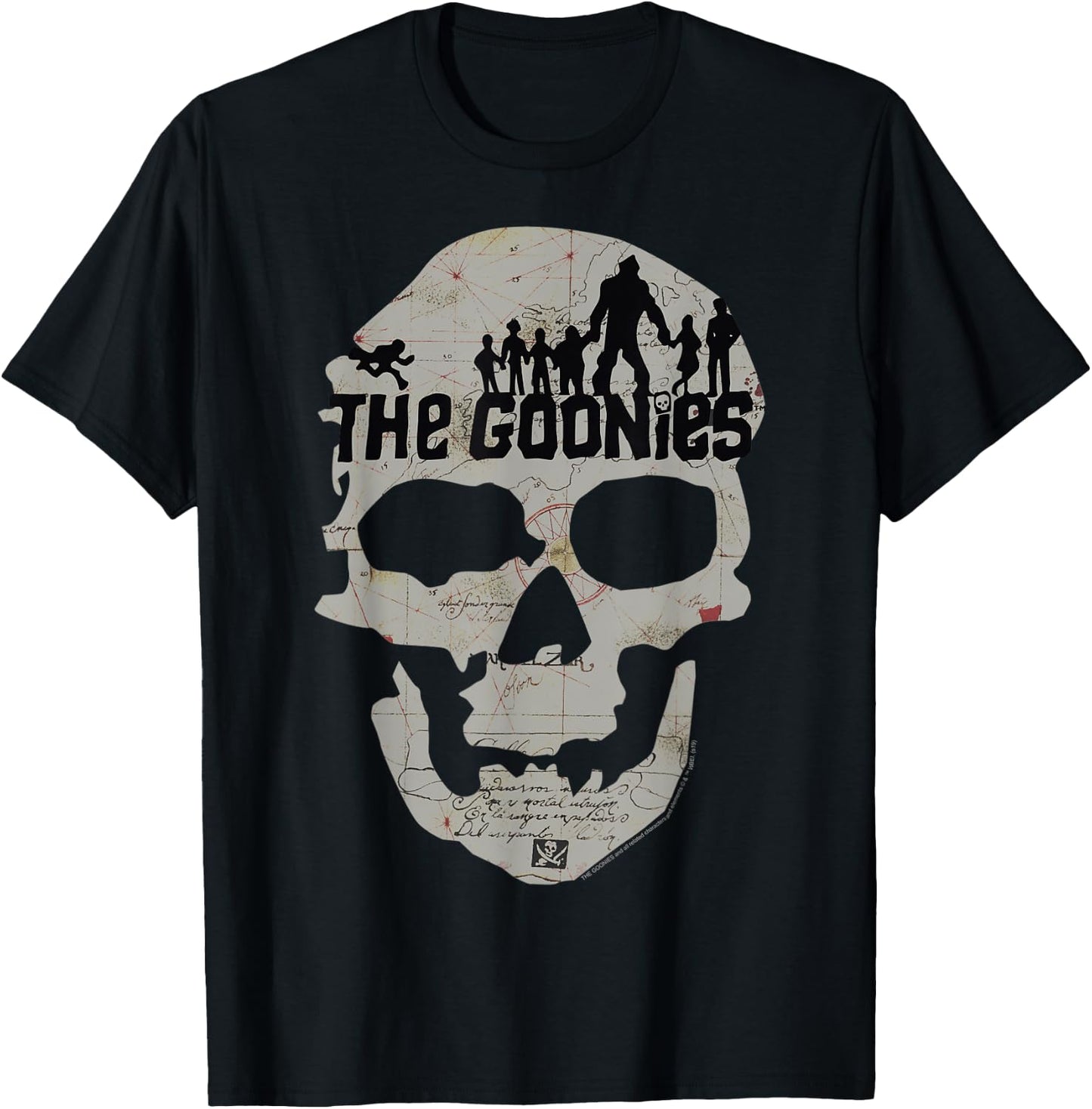 The Goonies Skeleton Map Poster T-Shirt - T-Shirt | Black