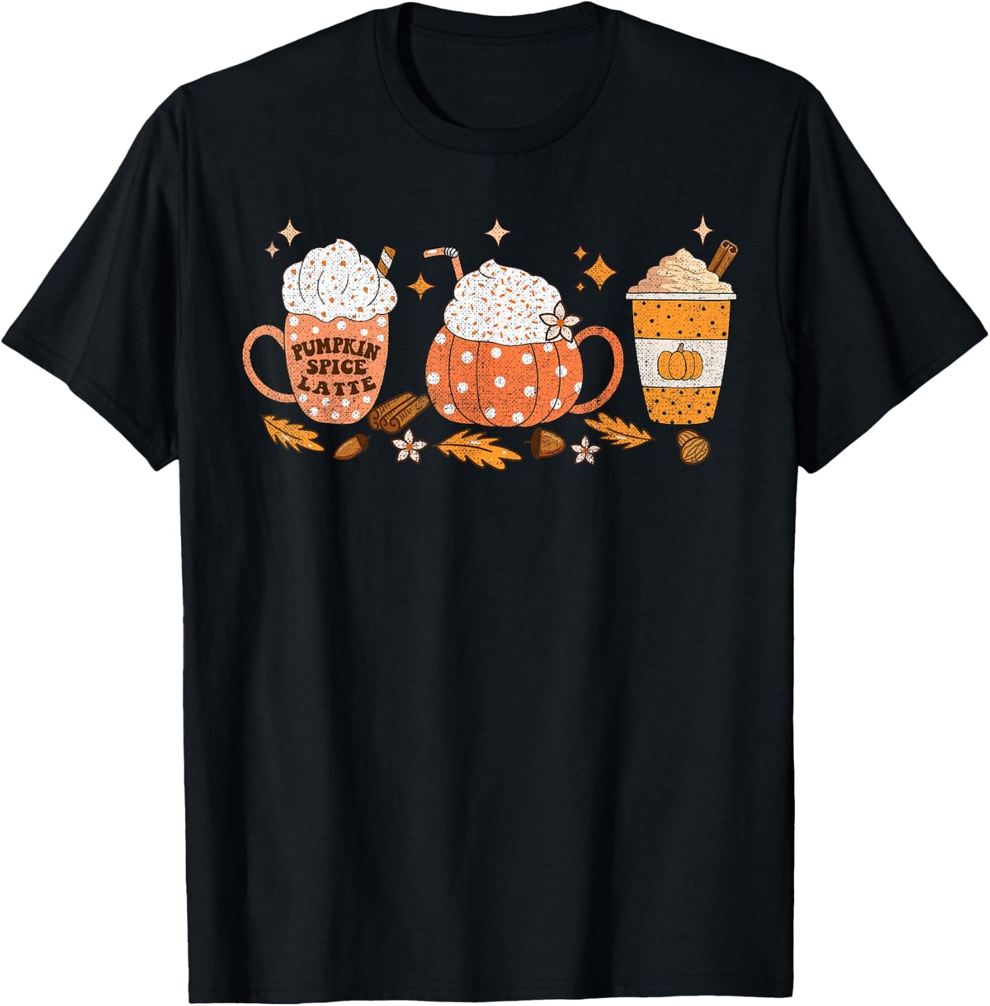 Pumpkin Spice Latte Fall Vibes Autumn Pumpkin Spice Coffee T-Shirt - T-Shirt | Black